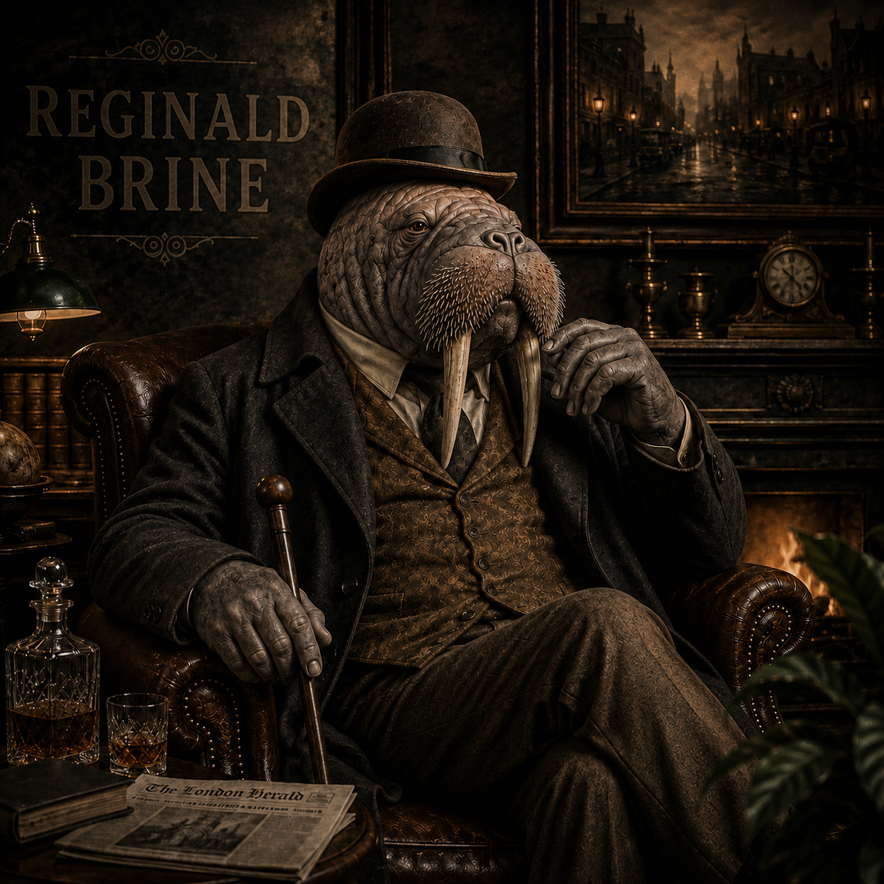 Portrait of Reginald Brine in an armchair